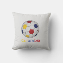 Colombia Soccer Throw Pillow