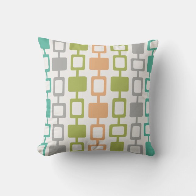 Coussin Colonnes Carrés modernes du milieu du siècle (Recto)