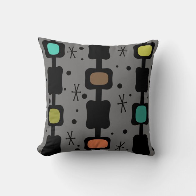 Coussin Colonnes Moyenne Rétro Boîtes Multicolores (Recto)