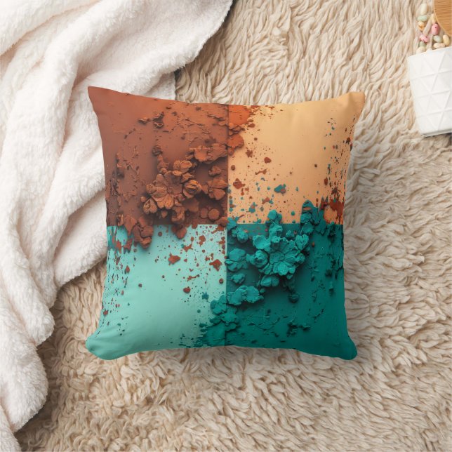 Coussin Color Blocks Throw Pillow (Couverture)
