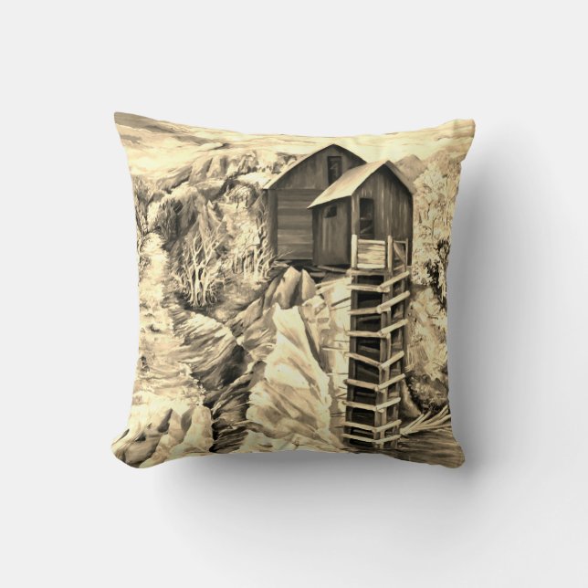 Coussin Colorado Rocky Mountains River Crystal Mill (Recto)