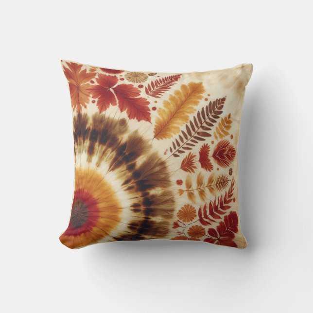Coussin Colorant à dents de bulle / chute avec Feuilles (Recto)