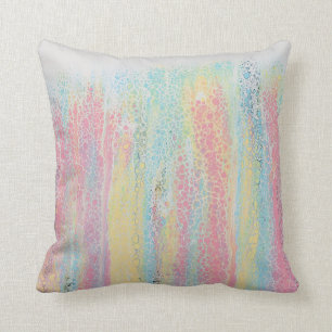 Coussin Coloré blanc jaune bleu en pastel de rose