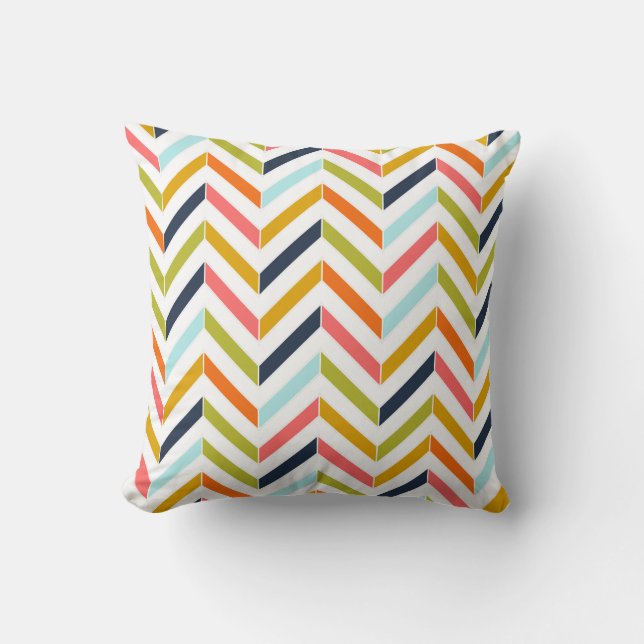Coussin coloré de Chevron (Recto)