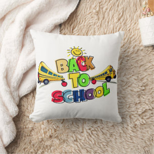 Coussin Coloré Retour à l'école dessin de dessin avec l'éc