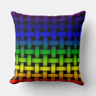 Coussin Coloré violet rouge bleu jaune vert arc-en-ciel
