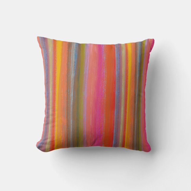 Coussin Colorful Charcoal Boho Stripes (Recto)