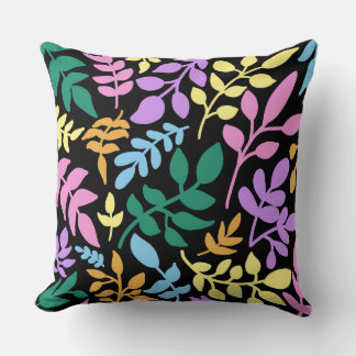 Coussin Colorful foliage in black background