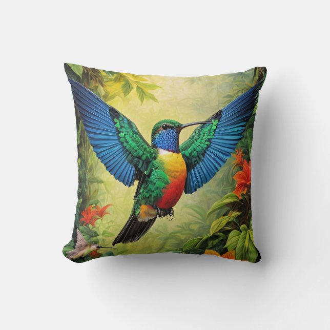 Coussin Colorful Hummingbird (Recto)
