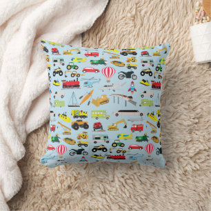 Coussin Colorful Transport & Véhicules Enfants Motif