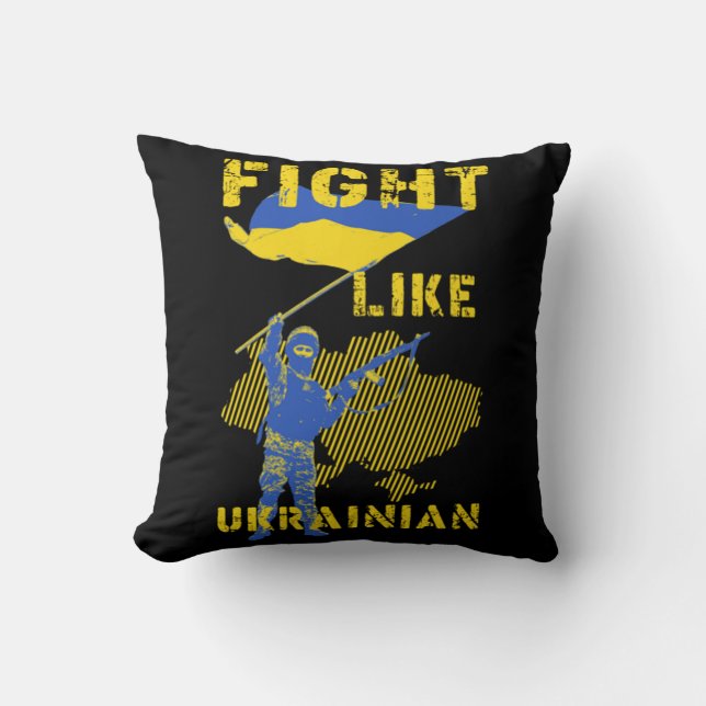 Coussin Combattre comme l'ukrainien (Recto)