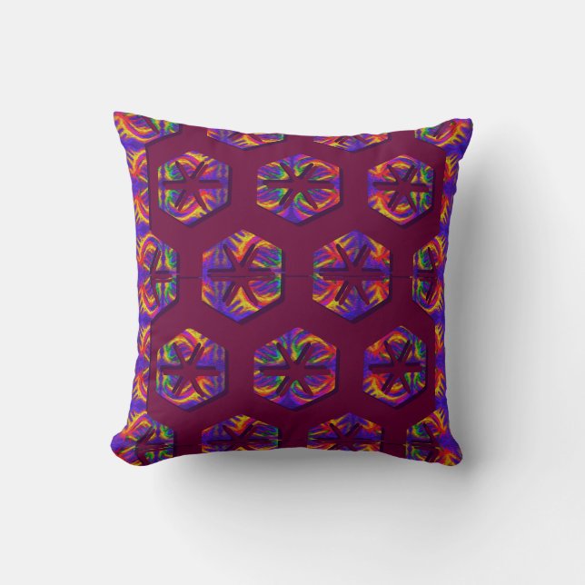 Coussin Combe de miel de la tribu Fiery (Recto)