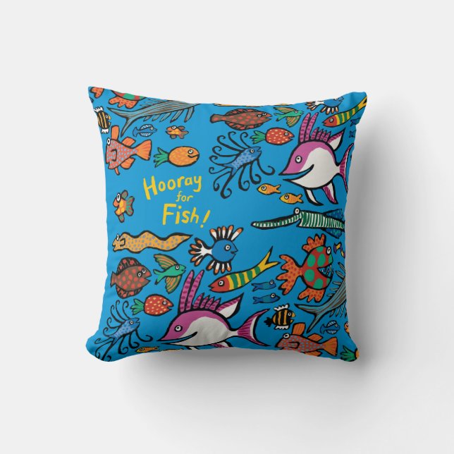 Coussin Combien De Poissons Différents Pouvez-Vous Voir ? (Recto)