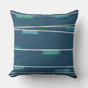 Coussin Combo de la marine à rayures du milieu du siècle