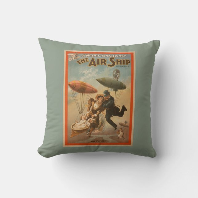 Coussin Comédie de farce musicale, le théâtre 2 de bateau (Recto)