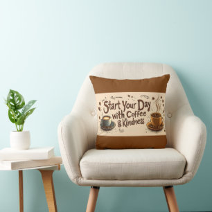 Coussin Commencez votre journée avec un devis de café et d