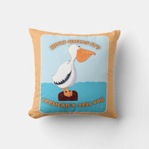 Coussin Comment ça gâche Pélican Cartoon Art Amusant