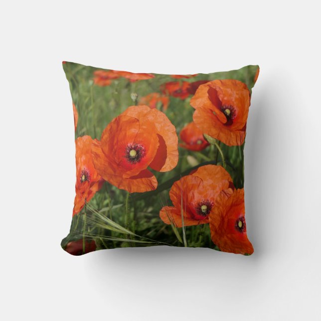 Coussin Common Poppies  (Recto)