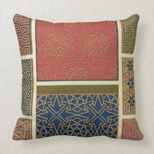 Coussin Compartiments et frontières en bois, 'd'art arabe