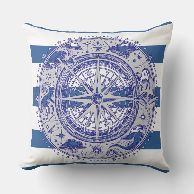 Coussin Compas nautique (Recto)