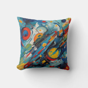 Coussin Composition Abstraite Dynamique Collision Céleste