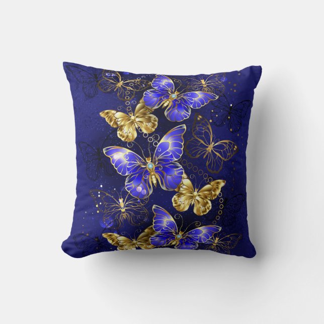 Coussin Composition avec papillons Sapphire (Recto)