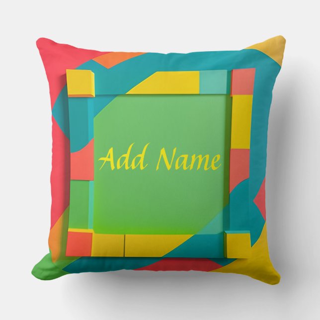 Coussin Composition géométrique colorée abstraite (Recto)