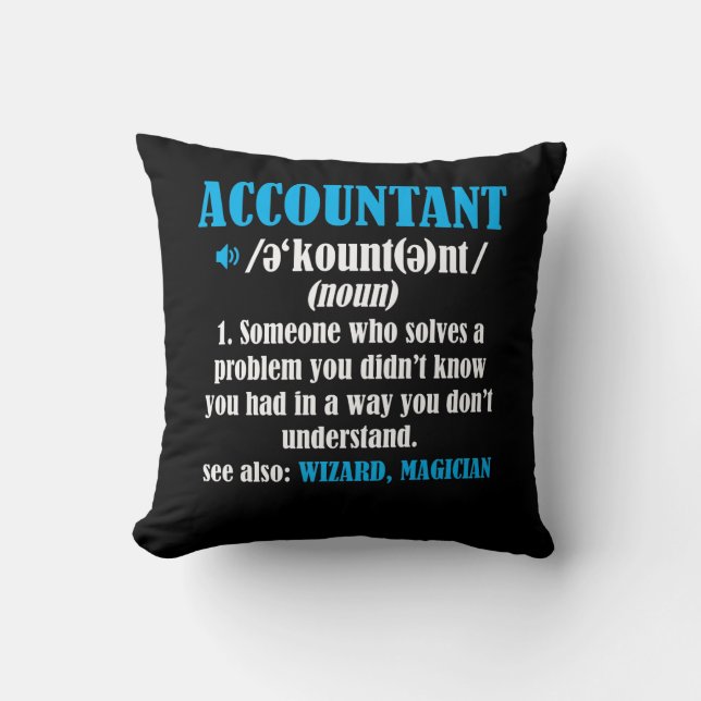 Coussin Comptabilité drôle de définition d'idée de cadeau (Recto)