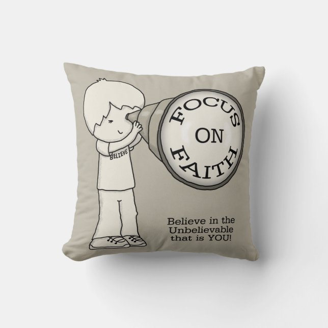 Coussin Concentre-toi sur la foi (Recto)
