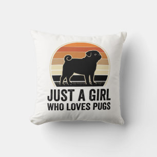 Coussin Concepte de t-shirt pour amoureux de carlin vintag