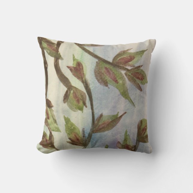 Coussin concepteur mauve, blues et marron (Recto)