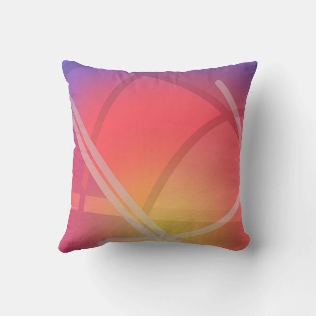Coussin Conception Abstraite Couches Néon Douce  (Verso)