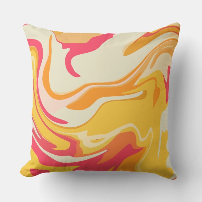 Coussin Conception Abstraite de torchage dans les tons cha (Recto)