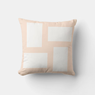 Coussin Conception Abstraite Pêche Douce Pastel & Blanc