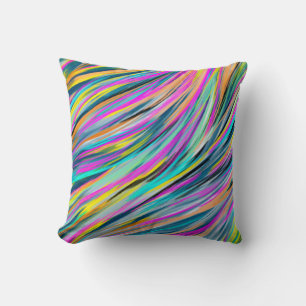 Coussin Conception abstraite psychédélique de Neon Multico