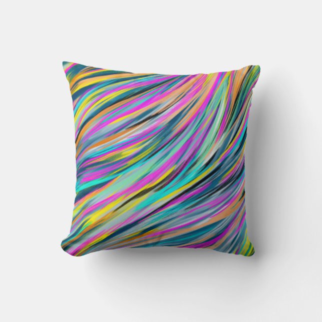 Coussin Conception abstraite psychédélique de Neon Multico (Recto)