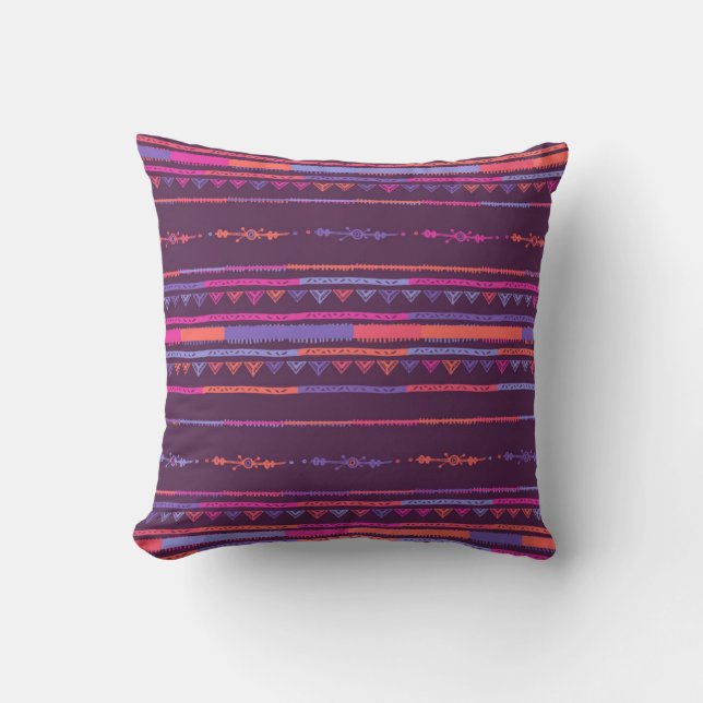 Coussin Conception artistique de tribus violettes (Recto)