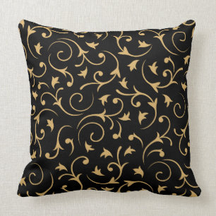 Coussin Conception baroque - or sur le noir