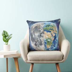 Coussin Conception céleste de galaxie à l'aquarelle Terre