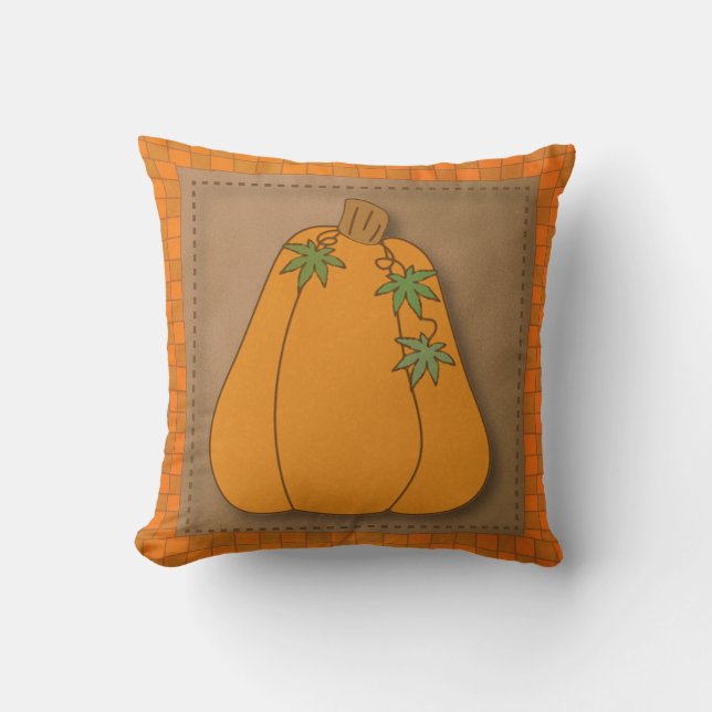 Coussin Conception Citrouille d'automne (Recto)
