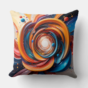 Coussin Conception colorée abstraite tourbillonnante