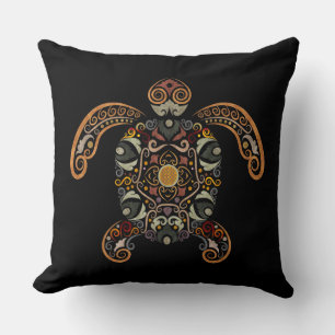 Coussin Conception colorée de tortues vintages