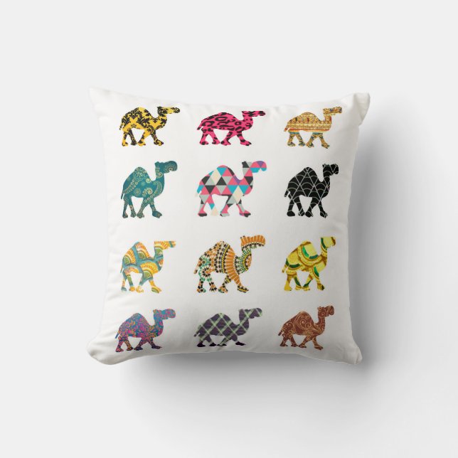 Coussin Conception colorée mignonne de chameau (Recto)