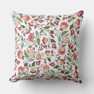 Coussin Conception complète de couleur botanique vintage