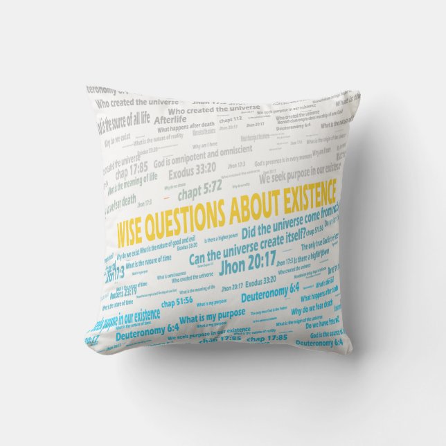 Coussin Conception coussin, Questions existentielles (Recto)