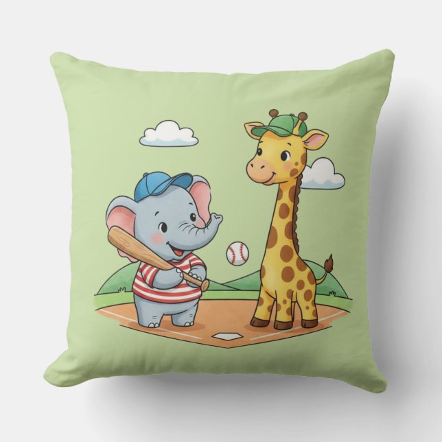Coussin Conception d'animaux de dessin animé mignons amis  (Recto)