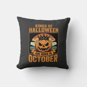Coussin Conception d'anniversaire du roi citrouille d'octo