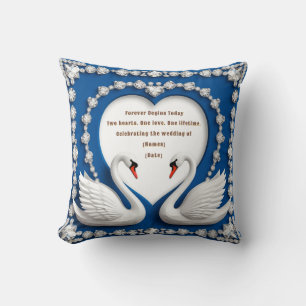 Coussin Conception d'arche de mariage amour cygne diamant 
