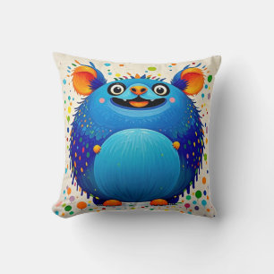 Coussin Conception d'art animal abstrait expressif coloré