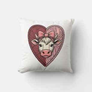 Coussin Conception de broderie vintage de fil de coeur de